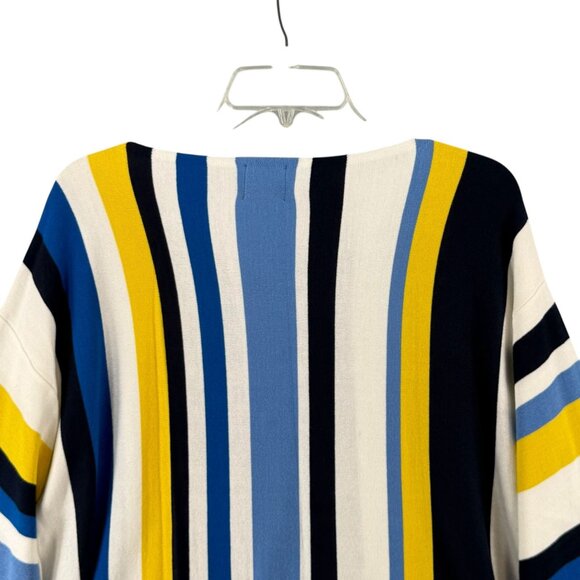 Ruby Rd. Womens PXL Cabana Club Striped Knit Top Yellow/Blue/White 3/4 Sleeve - Picture 6 of 9